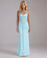 Victoria Ruched Maxi Dress - Blue