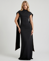 Vivienne Drape Maxi Dress - Black