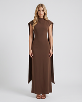 Vivienne Drape Maxi Dress - Chocolate