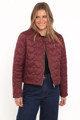 Bomber acolchada Genevieve - Cereza