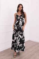 Mono plisado Angelique - Estampado floral negro