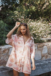 Mameluco Ellisa - Floral Rosa