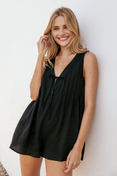 Kallie Romper con Nudo Frontal - Negro