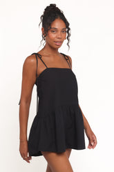 Rubie Romper de tirantes con lazo - Negro