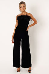 Mono Donatella con Ribete de Plumas - Negro