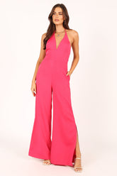 Mono Rumi de pernera ancha - Rosa fuerte