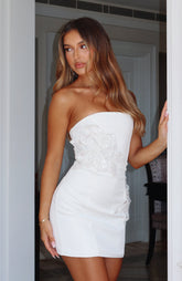 Rendezvous Strapless Mini Dress Cream