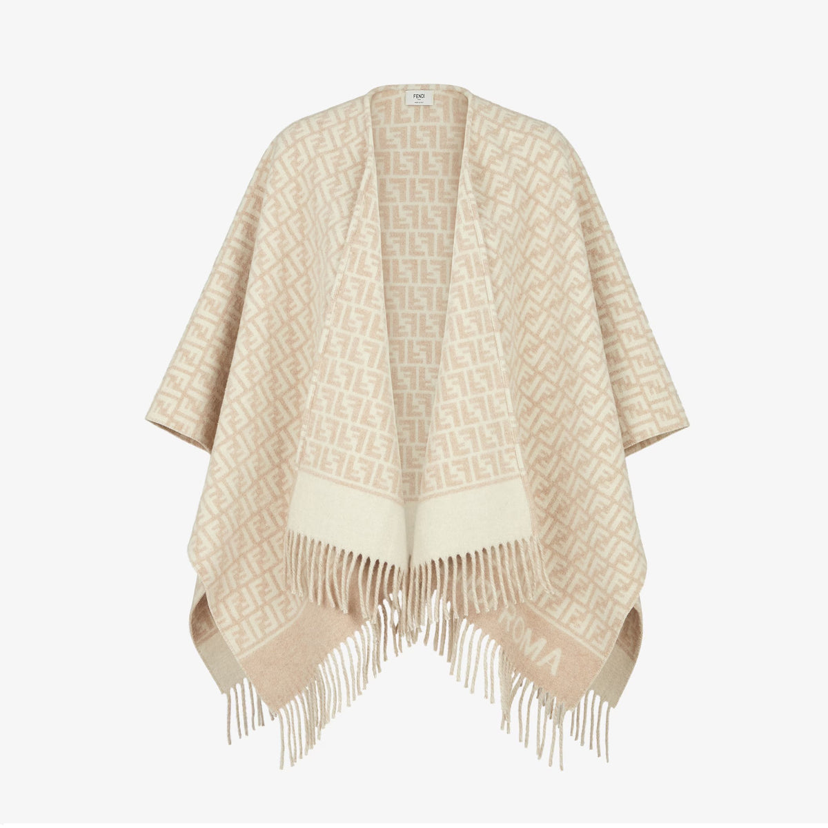 Fendi Beige Wool and Cashmere Poncho Shawl #97235
