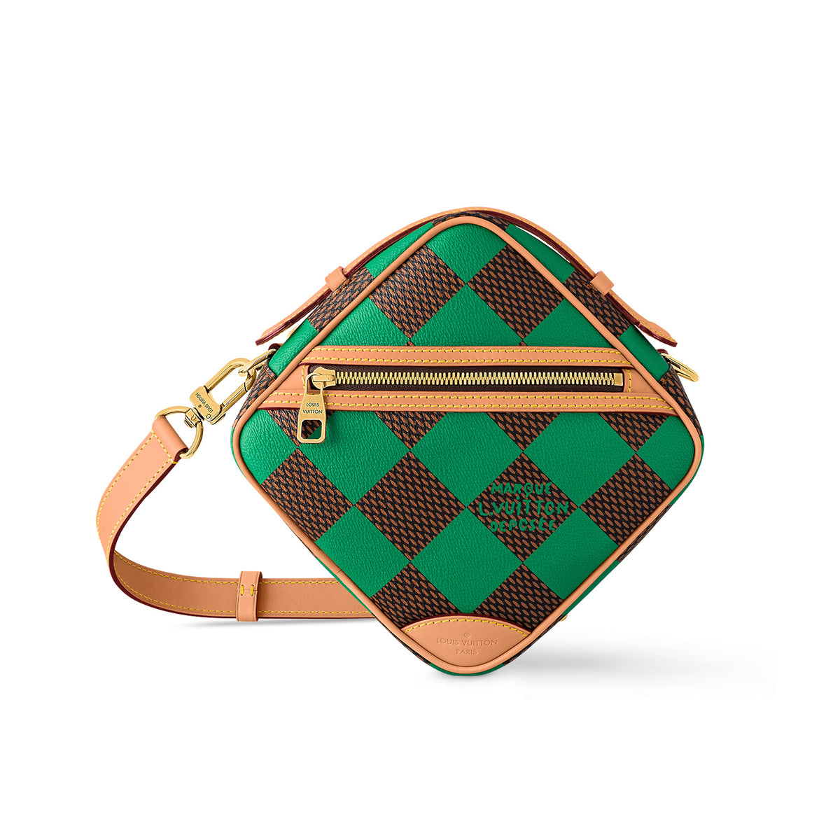 Chess Messenger Louis Vuitton Men's Removable Adjustable Shoulder Strap Zipper Closure Leather Shoulder Crossbody Bag Bags #99563
