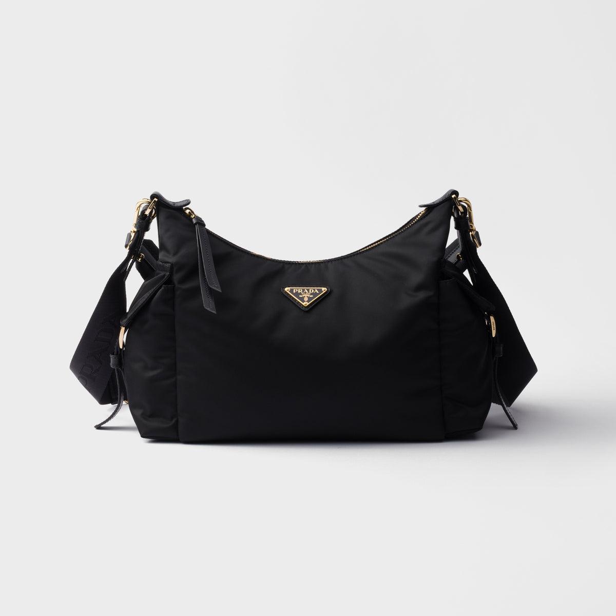 Prada Explore Women's Classic Solid Color Leather Zipper and Flap Pocket Recycled Nylon and Leather Handbag Shoulder Bag Crossbody Bag Bags #78673