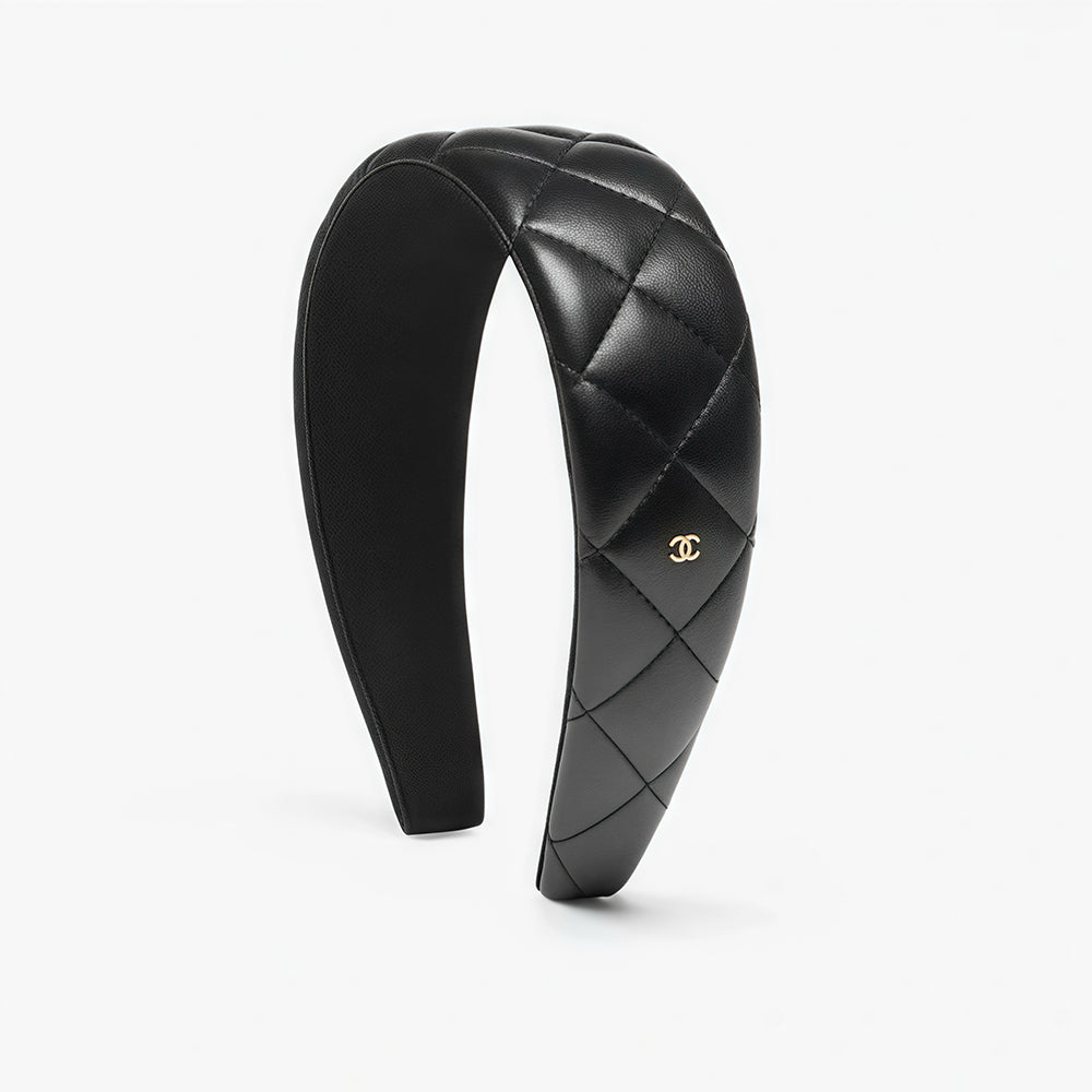 Chanel Headband Lambskin Black #334497
