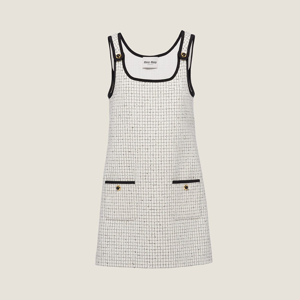 MiuMiu Short Plaid Dress White #335942
