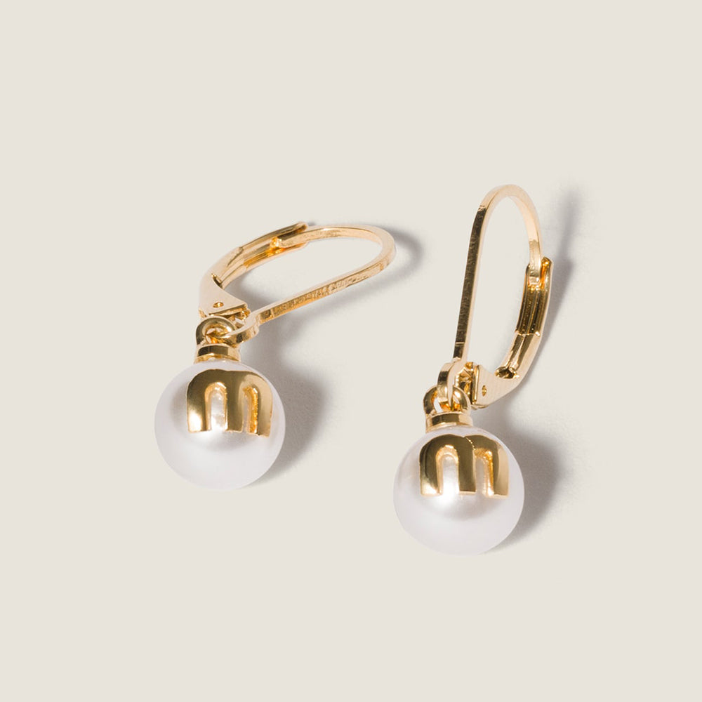 MiuMiu Gold cream Metal Earrings #393709