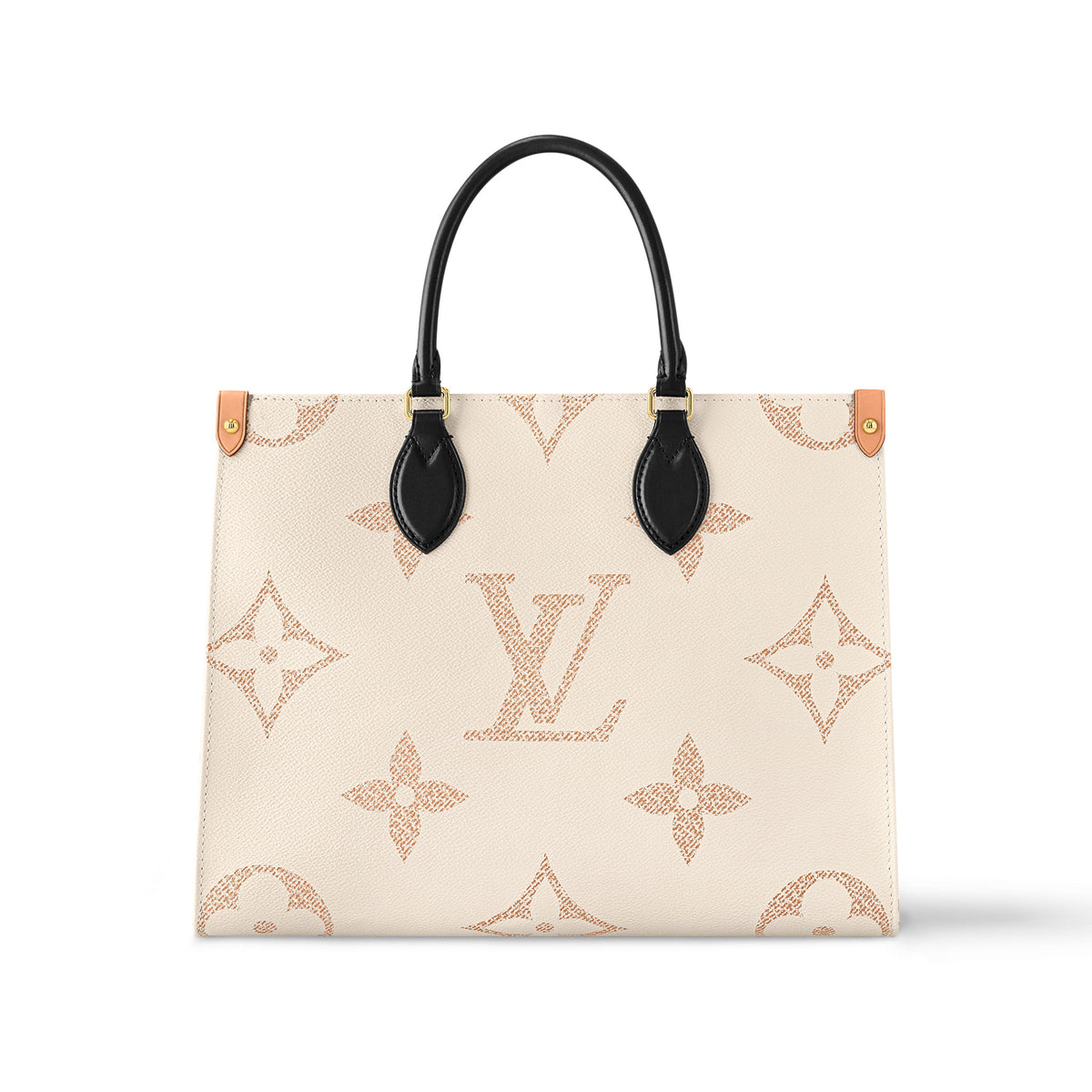 OnTheGo Louis Vuitton Women's Beige Monogram Embossed Cowhide Leather Tote Shopping Bag #72523