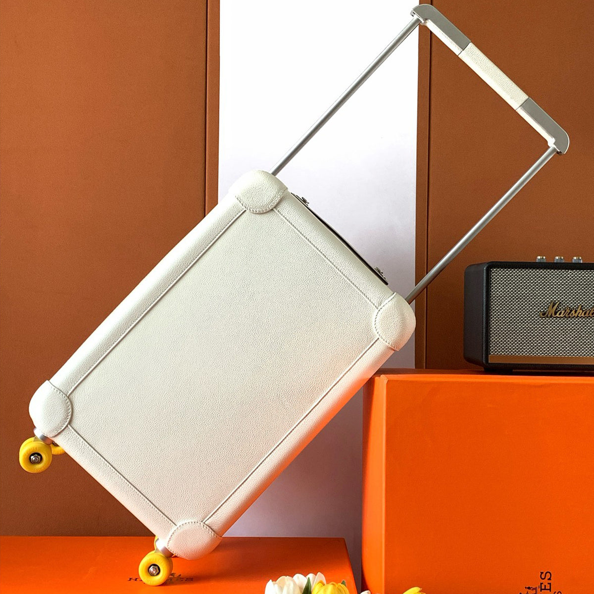 Hermes R.M.S Aluminum Material Fashion Simple Pure Color Luxury Temperament Luggage Boarding Box Cowhide Suitcase Bags H087171CMAA Ngvp #8777