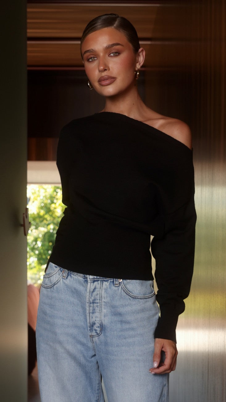 Talia Off Shoulder Top - Black