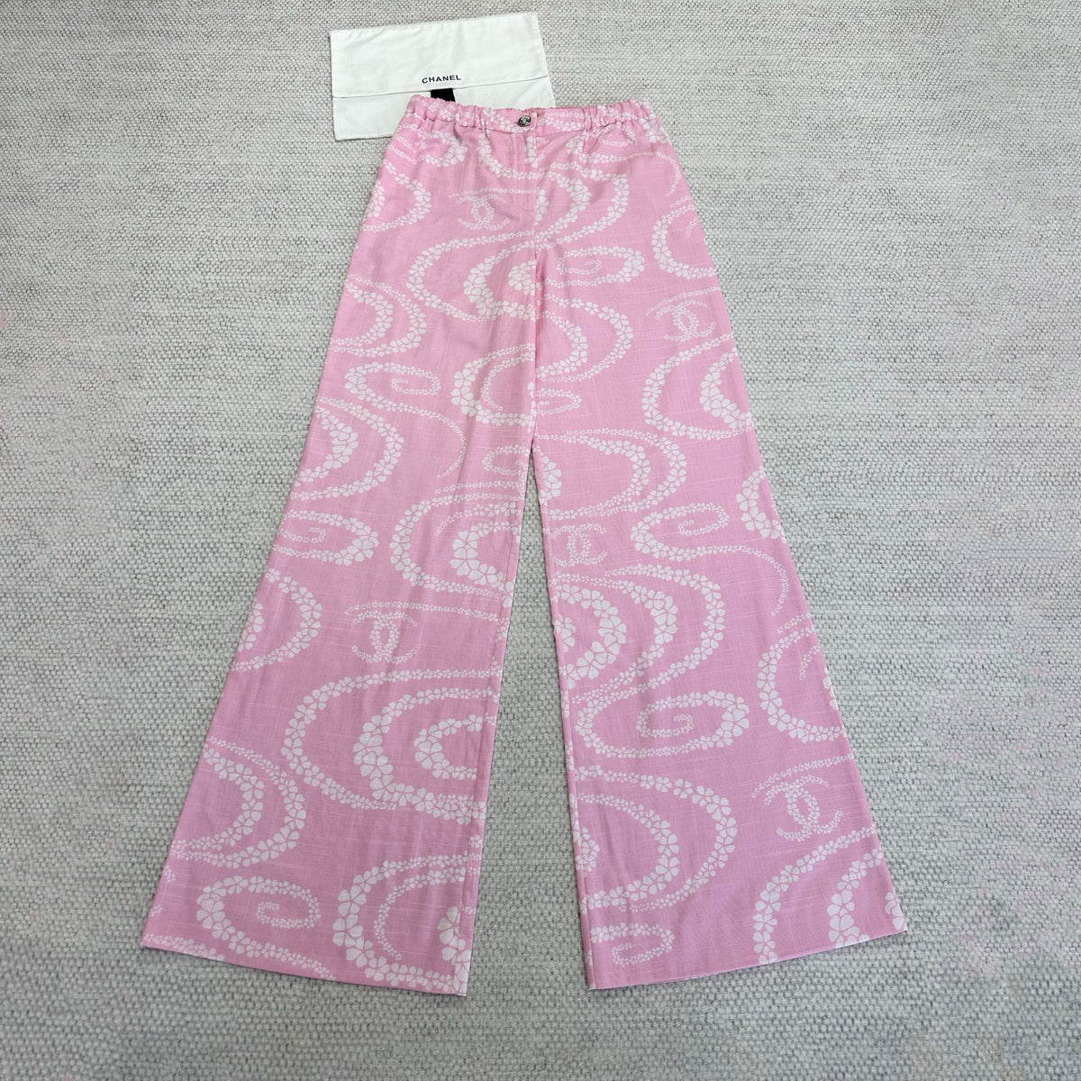 Chanel Women's Spring/Summer Solid Color Lightweight Cotton Printed Casual Pants #77487