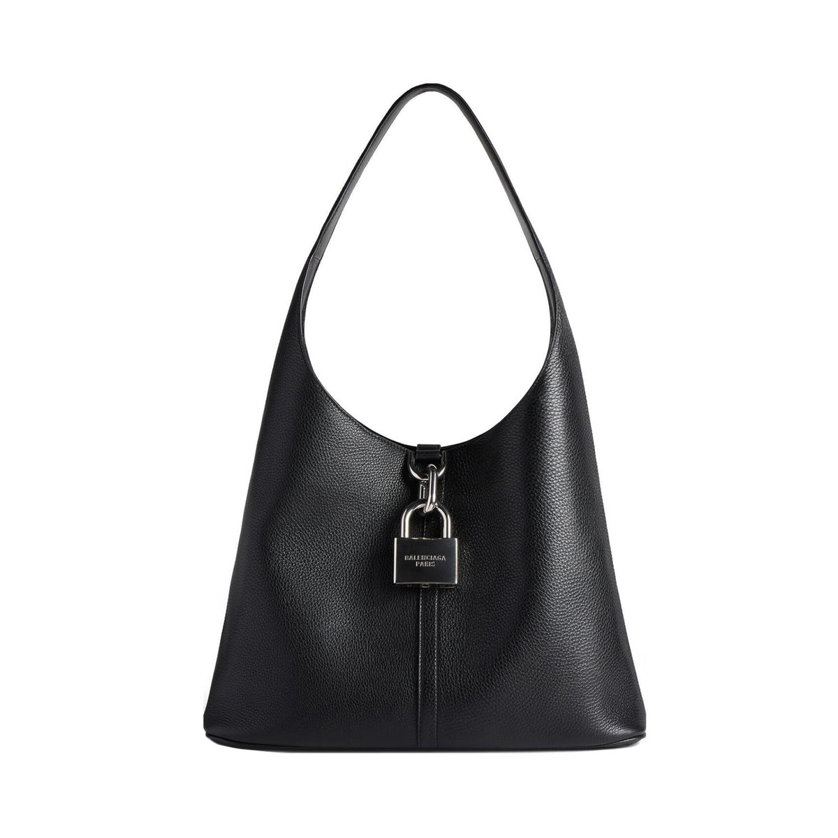 Balenciaga Locker Women's Solid Color Monogrammed Logo Lock Closure Grained Cowhide Leather Shoulder Tote Bag Bags #74928