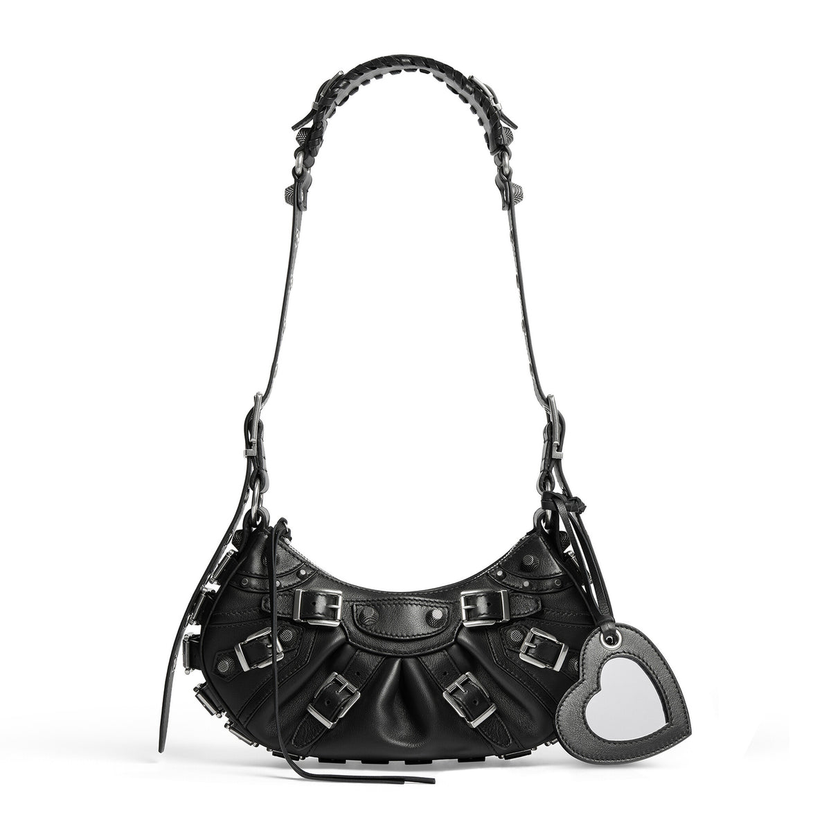 Balenciaga Women's Vintage LE CAGOLE Black With Buckle Adjustable Shoulder Strap Shoulder Bag Leather Casual Tote Underarm Bag Ngvp #8436