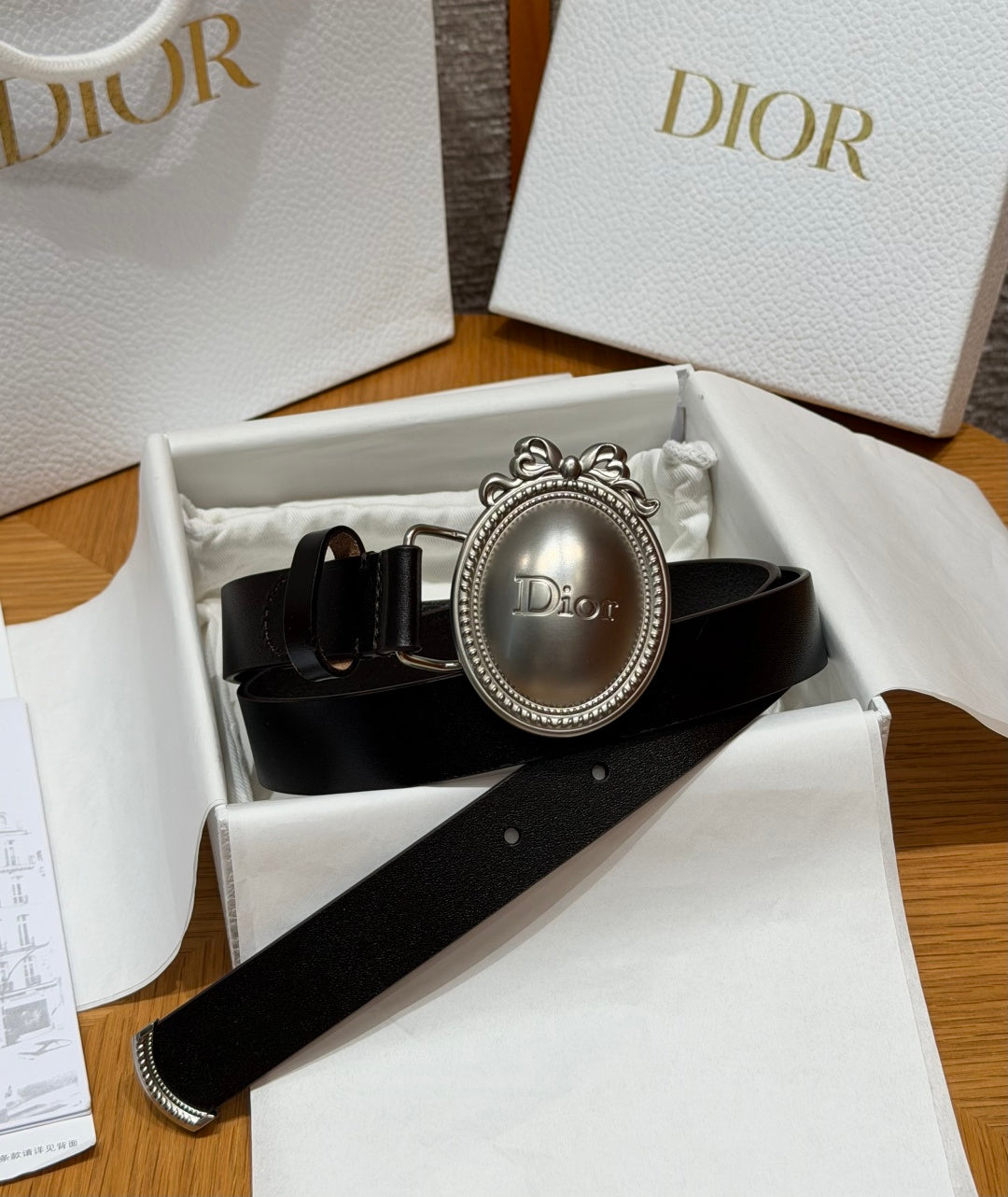 DIOR Dior Médaillon Belt Black Smooth Calfskin 25 MM #385555