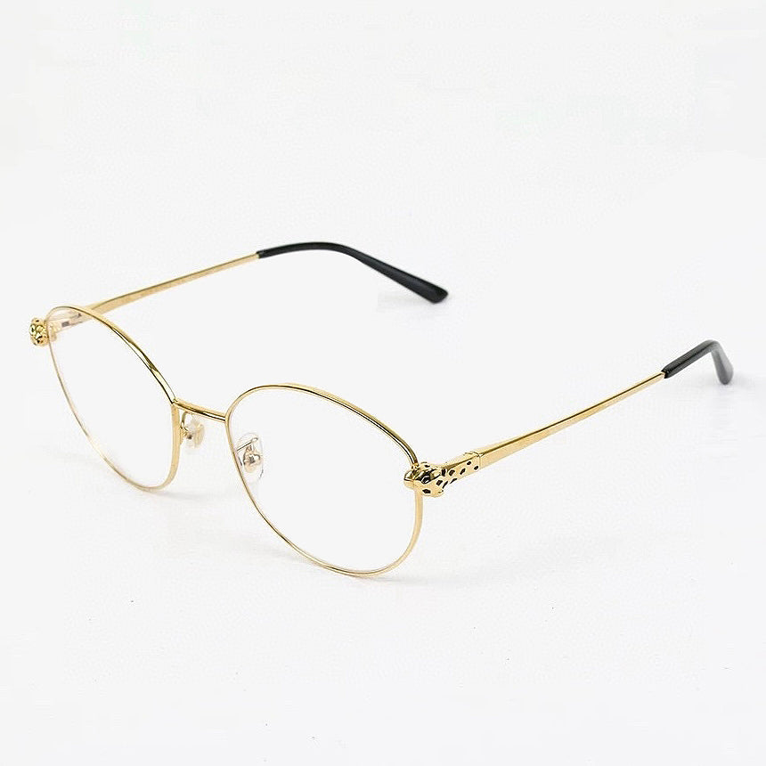 Cartier Panthère de Men's And Women's Classic Cheetah Decorative Temples Alloy Irregular Shape Optical Glasses #76774