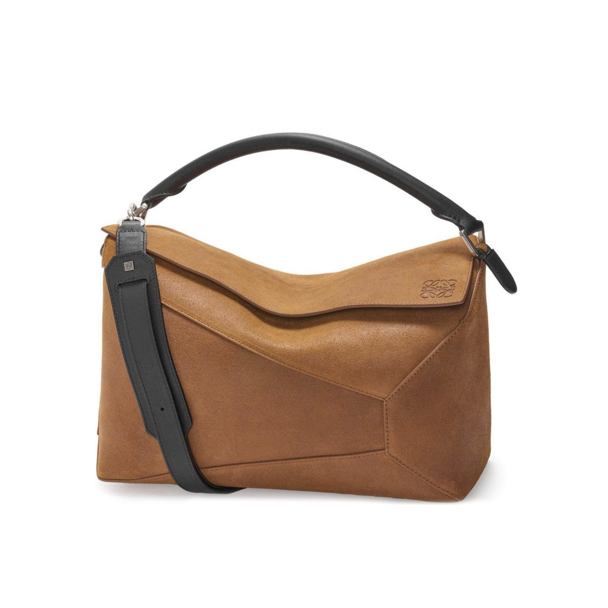 Loewe Men's Puzzle Brown Geometric Bag Pressed Suede Tote Crossbody Shoulder Bag Bags #73541
