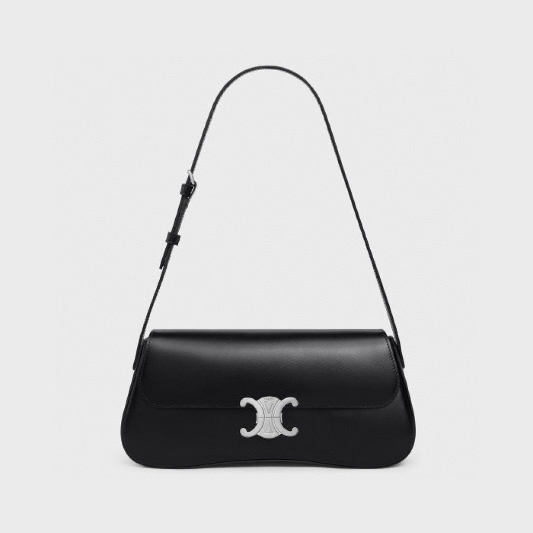 L  celine Medium Cowhide Handbag in Black Album retrieval code 297645