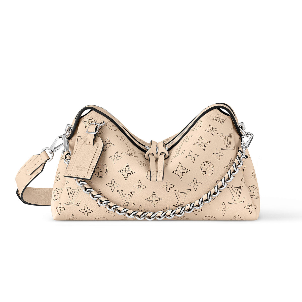Louis Vuitton Mahina Hand It All Women's Solid Colour Hollow Logo Print Detachable Adjustable Shoulder Strap Zip Closure Shoulder Crossbody Bag Bags #99219
