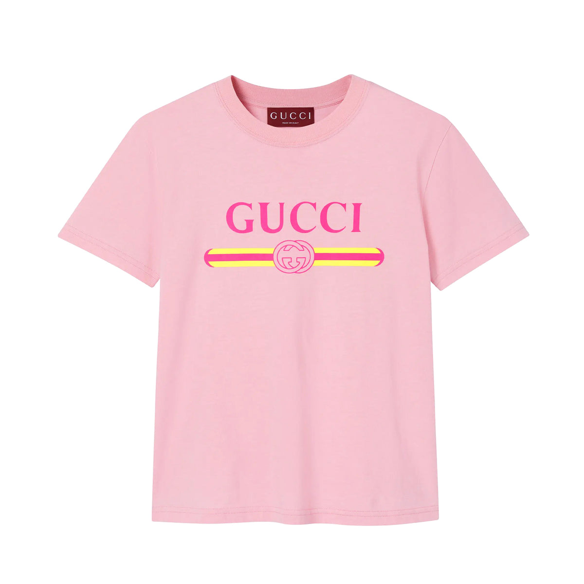 Gucci Women's Summer Solid Color Cotton Printed Round Neck Short Sleeve T-Shirt #77784