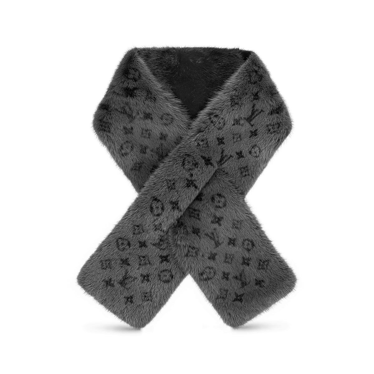 Louis Vuitton Men's Winter Monogram Reverso Reversible Wool Fur Scarf #97243