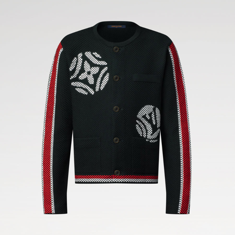 Louis Vuitton Men's x  Spring/Fall/Winter Embroidered Knit Cotton Crew Neck Single- Breasted Cardigan Jacket #81596