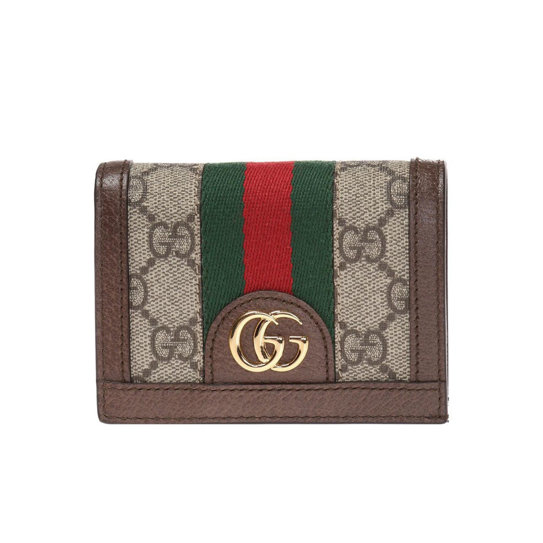 Gucci Women's Monogrammed Logo Flap Closure Leather Wallet Card Case Bag Bags #73453