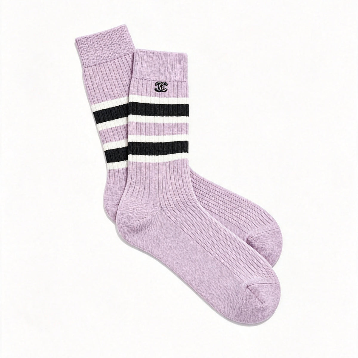 Chanel CC Pure Cotton Mid-calf Socks #393356