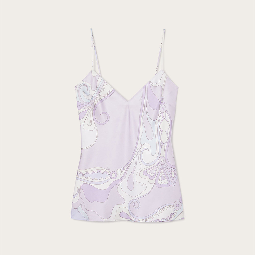 PUCCI Orchidee Print Silk Top Short #377714