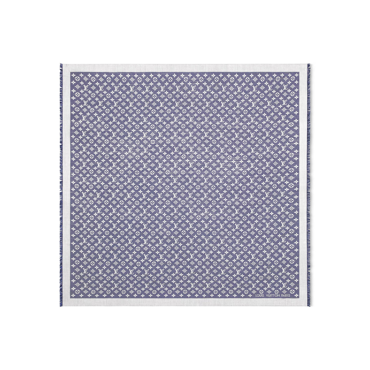 Louis Vuitton Women's Solid Color Logo Monogram Jacquard Wool Shawl Scarf #76488