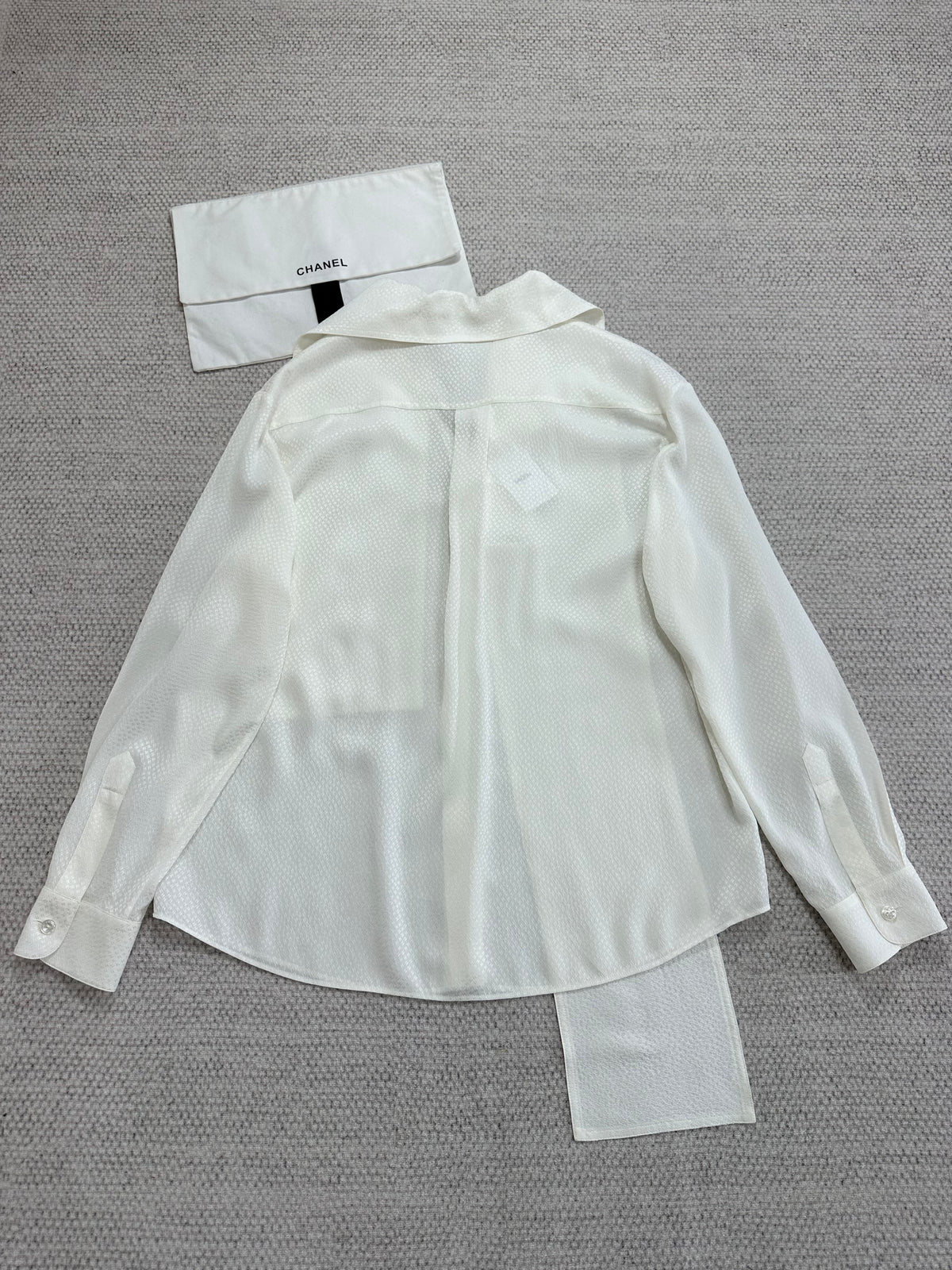 Chanel Top-Quality Version Ribbon Silk Jacquard Shirt#377198