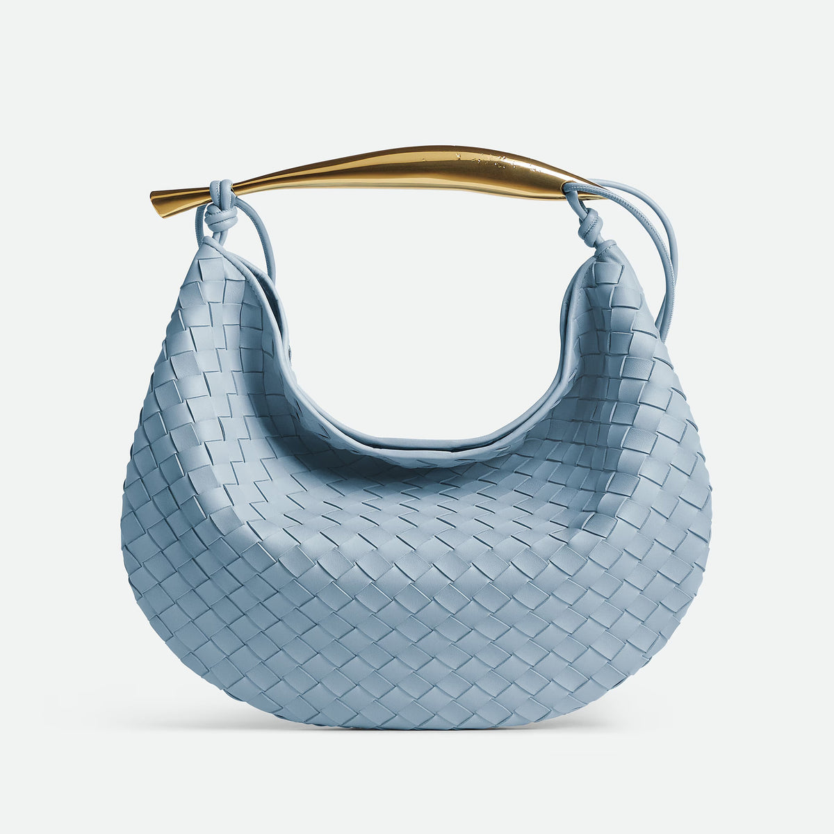 Bottega Veneta Women's Solid Color Woven Magnetic Clasp Closure Sheepskin Half Moon Bag Casual Sardine Tote Bag 754988VCPP11728 Ngvp #9217