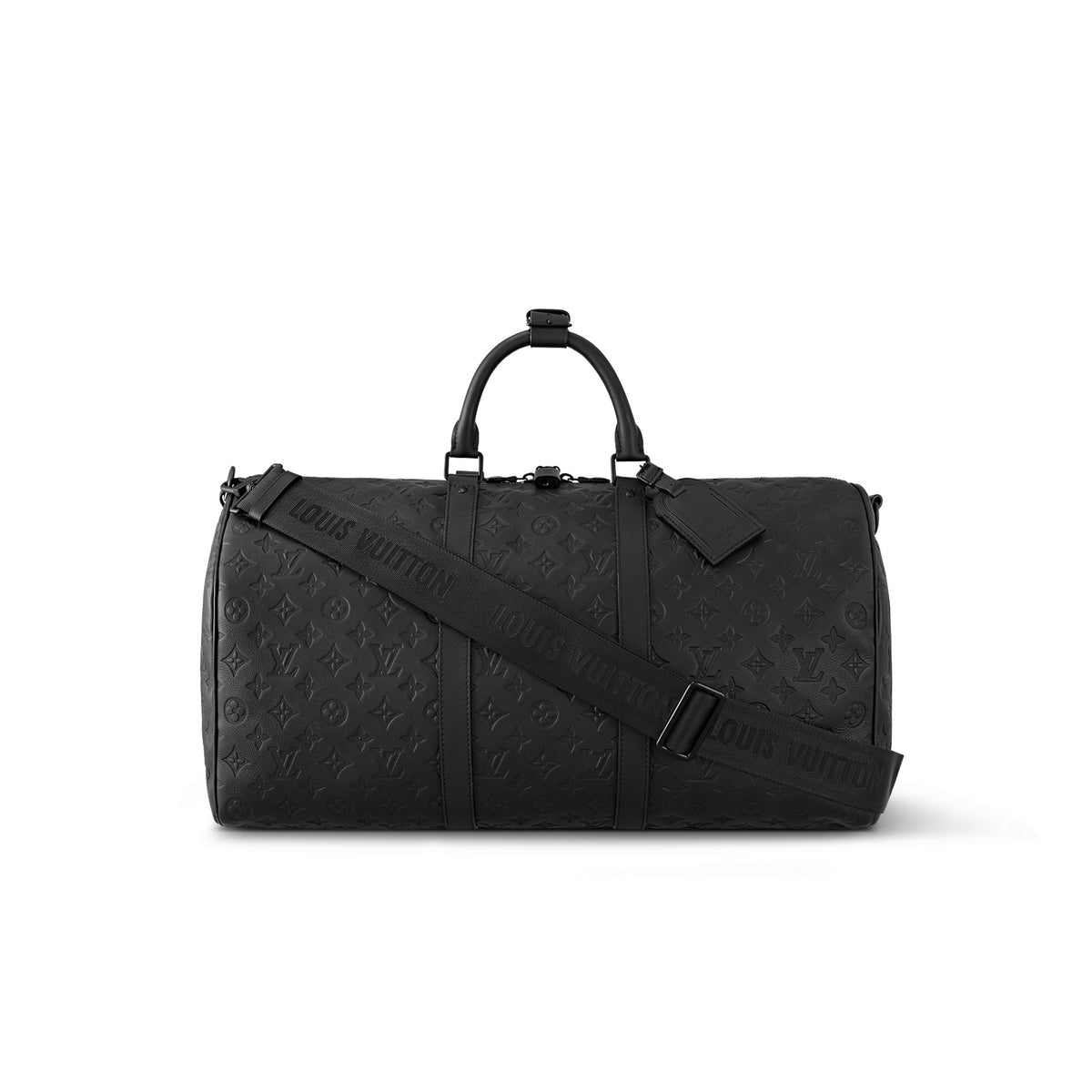 Louis Vuitton  Matte Black Leather Handbag Bag #94619