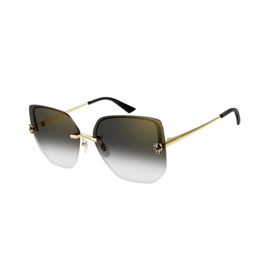 Cartier Men's Lens Legs Letter Logo Metal Irregular Shape Rimless Sunglasses Glasses Eyeglasses #97667