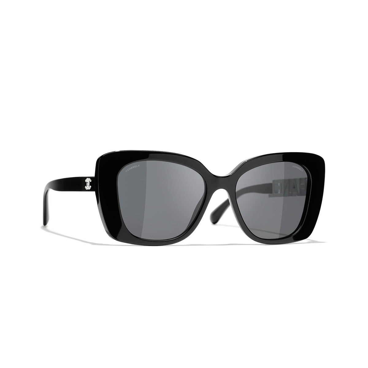 Chanel Women's Monogram Logo Hollow Out Decorative Acetate Irregular Sunglasses Glasses #98824