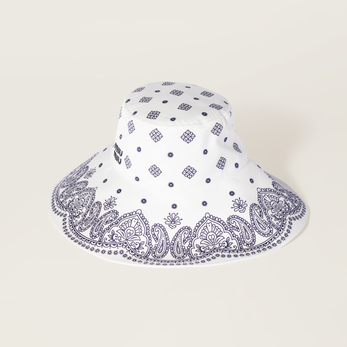 MiuMiu Women's Logo Printed Cotton Hat Solid Color Fisherman's Hat Cap #77629