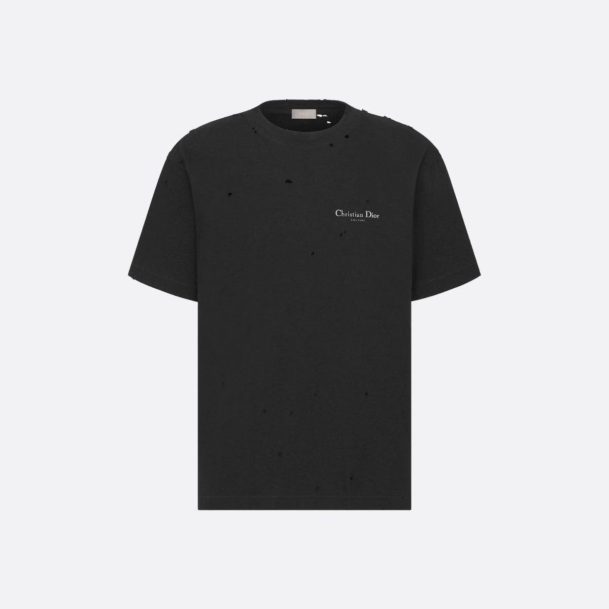 Dior Men's & Women's Summer Fashion Casual Solid Color Crew Neck Christian Dior Couture Print Relaxed Fit Plain-weave Knit Fabric With Distressed Finish Short Sleeve T-Shirt #79127