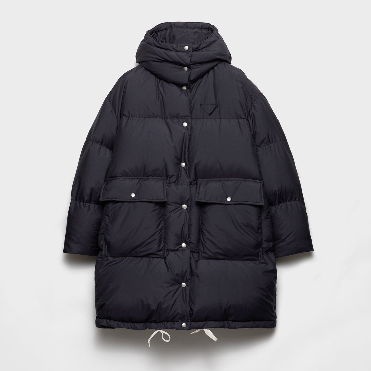 Prada Men's And Women's Winter Fashion Classic Solid Color Hooded Zipper Single-breasted Long Goose Down Jacket #79193