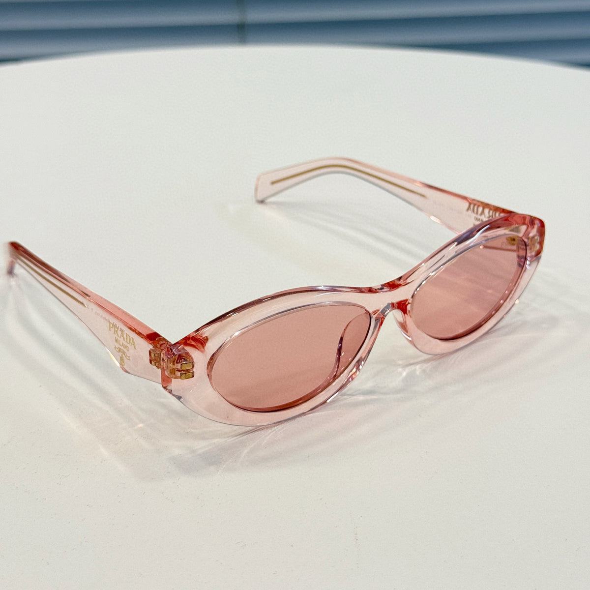Prada Symbole Men's And Women's Fashion Classic Mirror Leg Logo Irregular Shaped Sunglasses Eyewear Accessories #78381