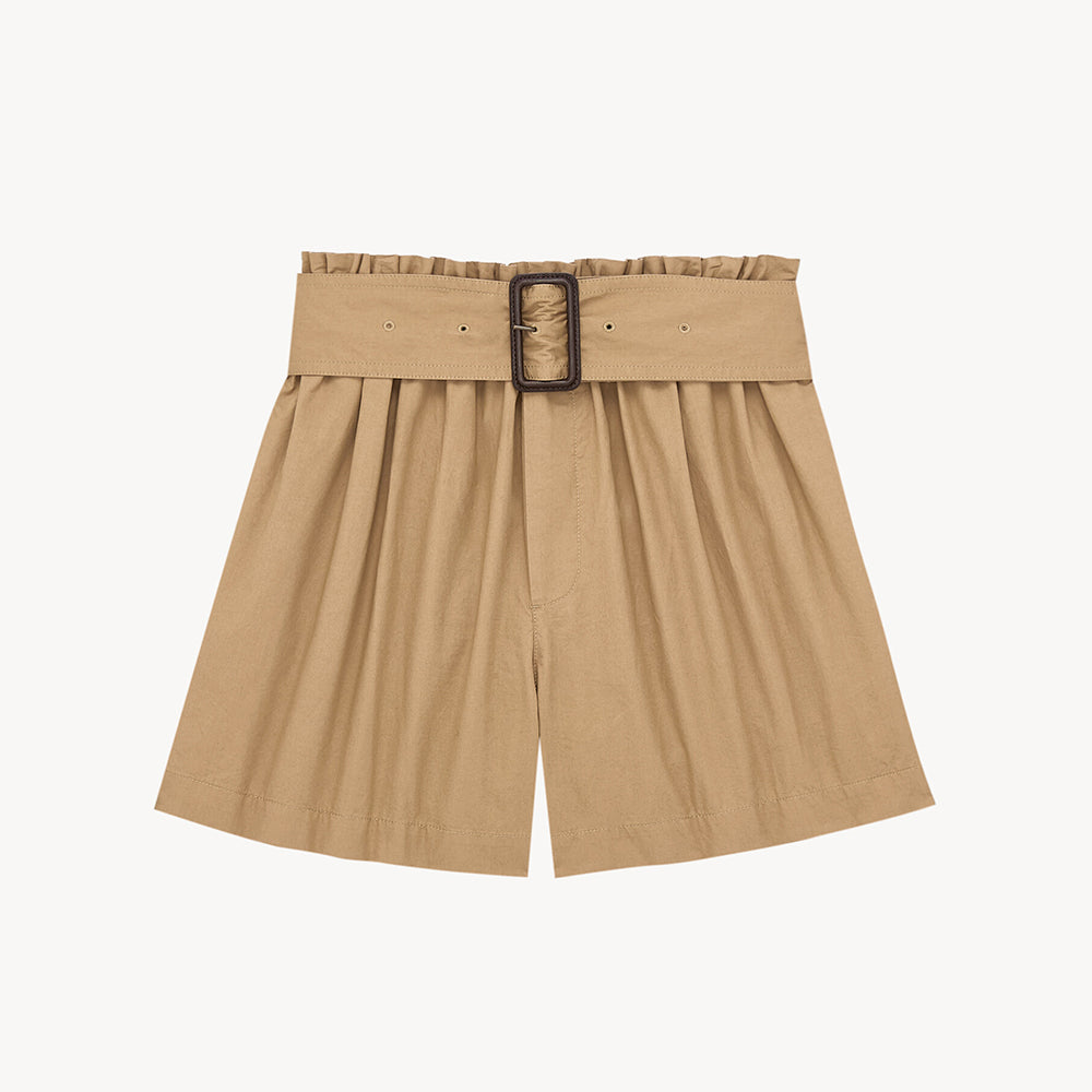 Saint Laurent Paperbag Bermuda Shorts in Cotton in Cream #388410