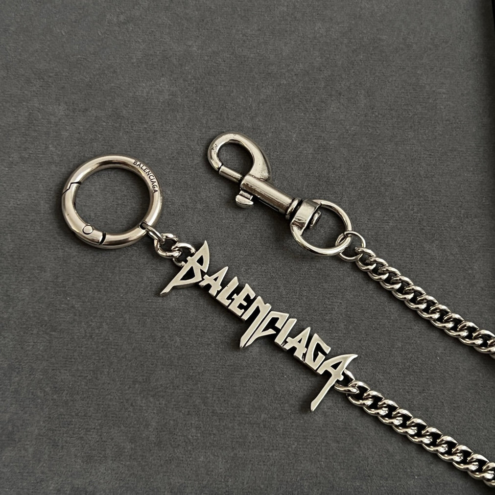 Balenciaga Men's and Women's Fashion Trends Vintage Style Brass Necklace  Keyring Belt Chain  Accessories  #78745