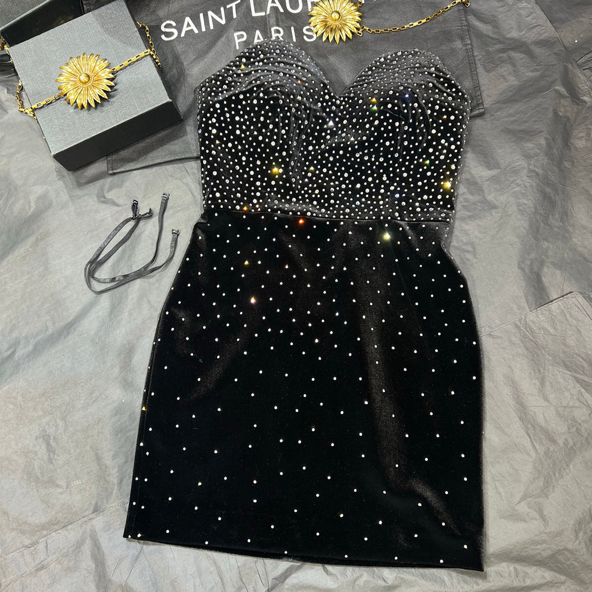 Alex Perry Women's Spring And Summer Rhinestone Bustier Short Dress Gorgeous Sparkling Simple Elegant Fashion Temperament Sexy Slim Mini Dresses Ngvp #1117
