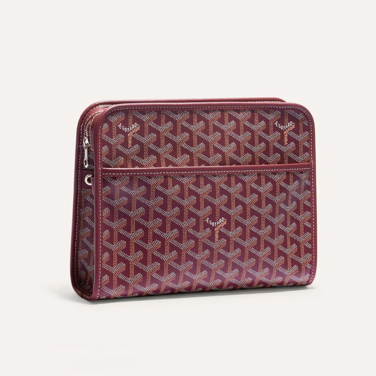 GOYARD Men's Women's JOUVENCE Medium Wash Bag Full Printed Canvas Spell Cowhide Clutch Leather Casual Storage Bag #71817