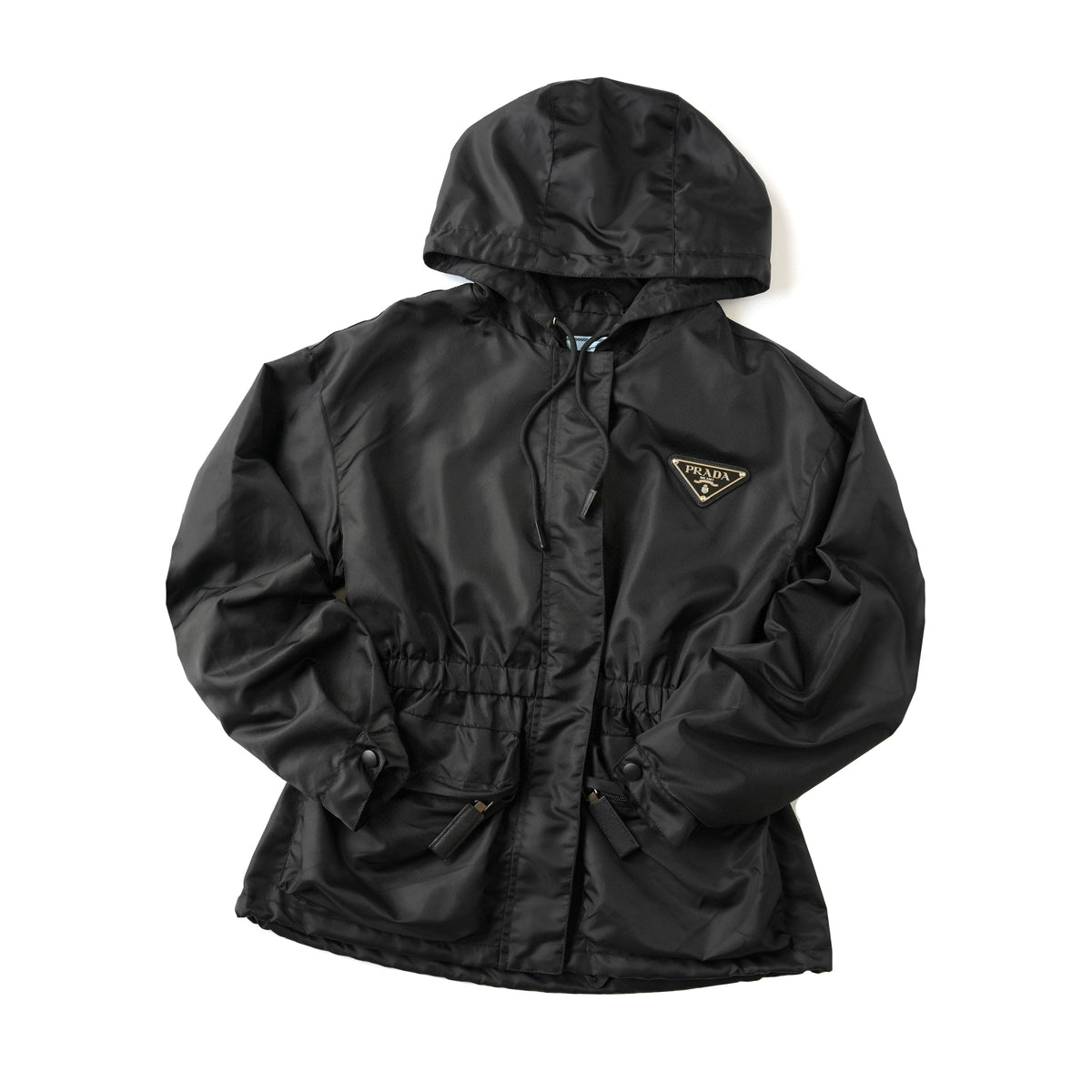 Prada Women's Spring/Autumn Solid Colour Nylon Fabric Hooded Zipper Long Sleeve Jacket #77165