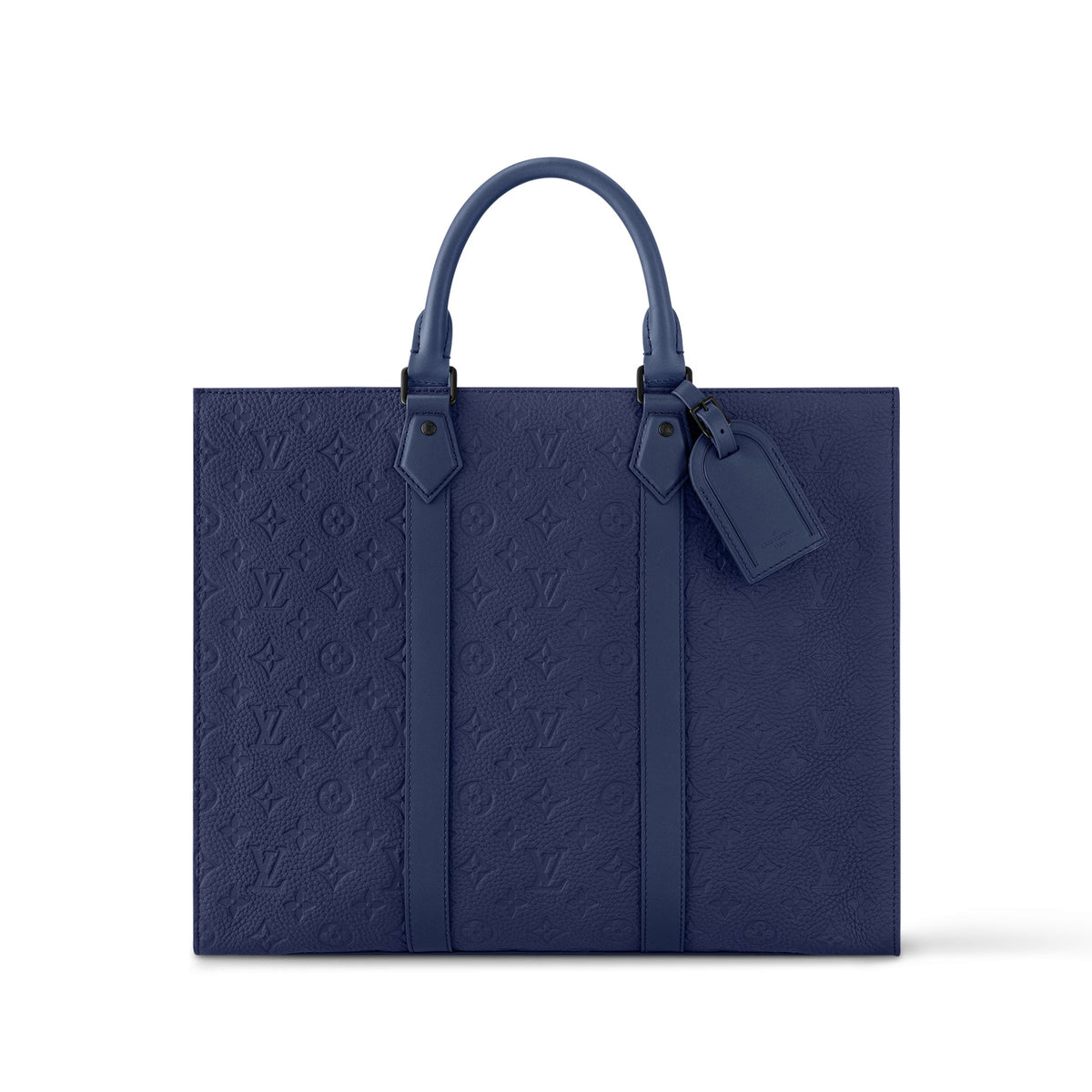 Louis Vuitton Sac Plat 24H Men's Blue Logo Letter Printed Cowhide Leather Tote Shoulder Bag Bags #73586